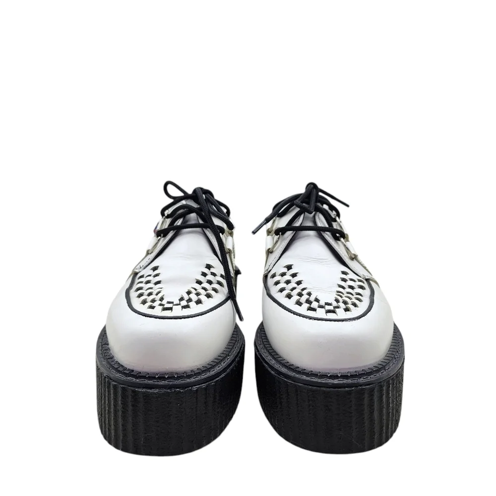 Tuk The Original Women's Leather Chunky Platform Creeper White Sz 5